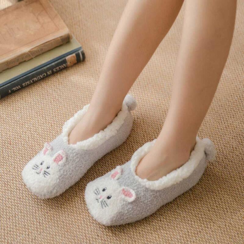 Winter women s fluffy and thick sleep socks, 3 colors Tosuni Yeongray