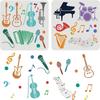 Plastikowe Szablony do Rysowania i Malowania, Wzór Instrumentów Muzycznych, 30x30cm
