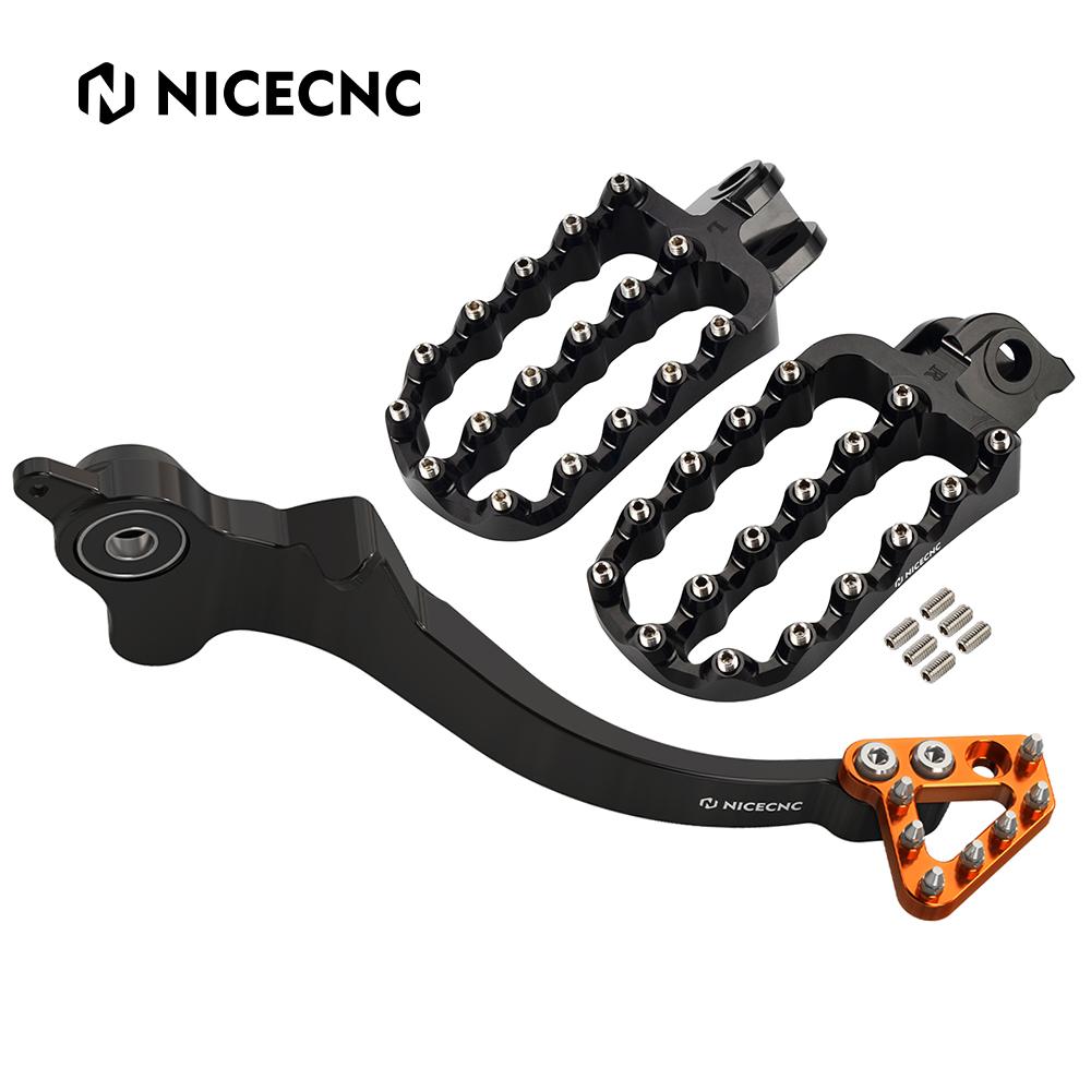 NICECNC Motorcycle Large Footrests Footpeg/Brake Pedal Brake Lever for KTM 690 SMC R 690 Enduro R 690 SMCR 2011-2018 2019-2025