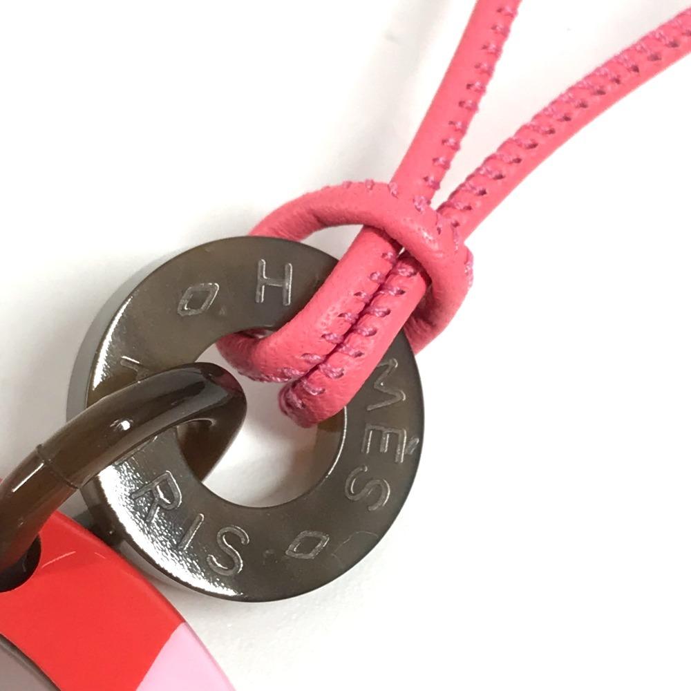 HERMES H-equipe logo Accessories Necklace lacquer pink/Green