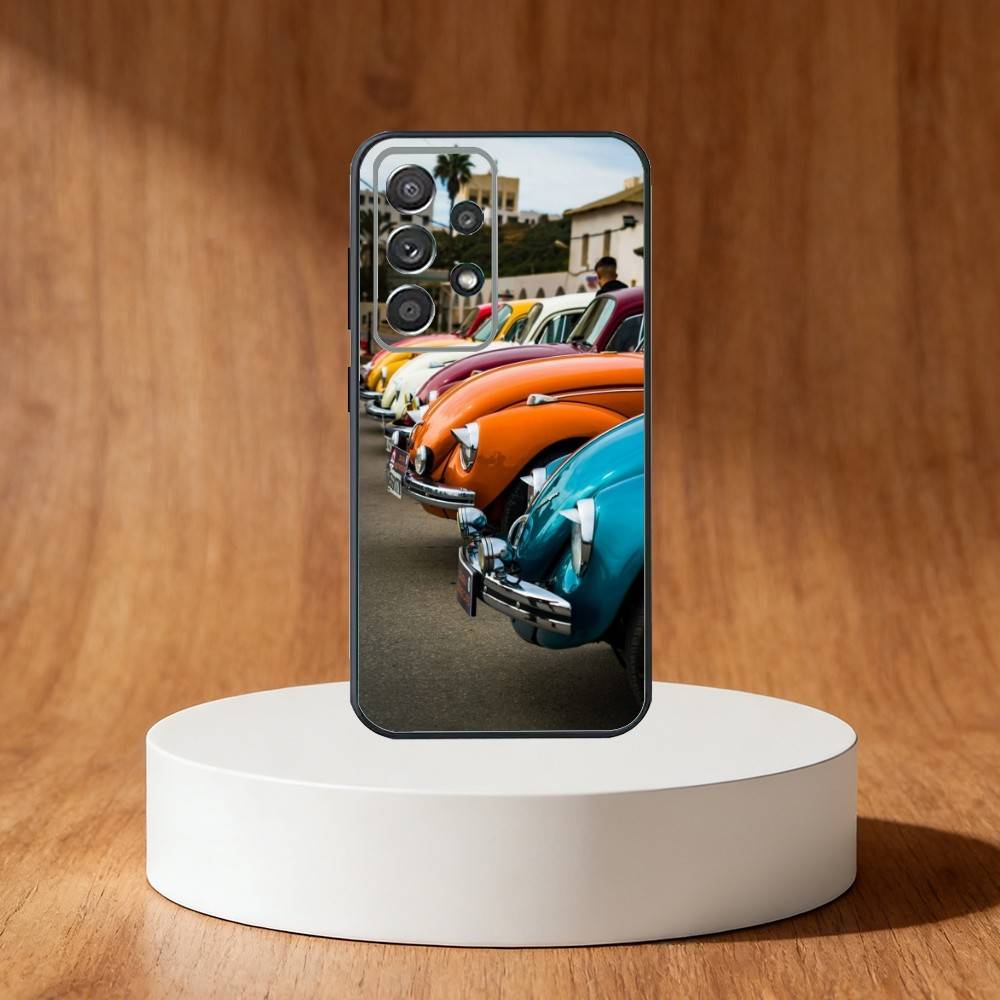 C-Car B-Beetle Phone Case For Samsung S25,S24,S21,S22,S23,S30,Ultra,S20,Plus,Fe,Note,10,9,5G Black Cover