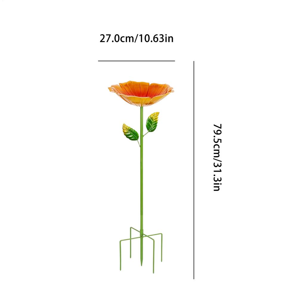 Bird Bath For Outside Metal Rustproof All-Weather Birdbath Outdoor Garden Bath Bowl Feeder For Yard Patio Deck Porch Backyard