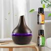300ml Holzmaserung Luftbefeuchter, Ätherisches Öl Diffusor, Kaltnebel, USB, 2 Aromaöle, Zuhause & Büro