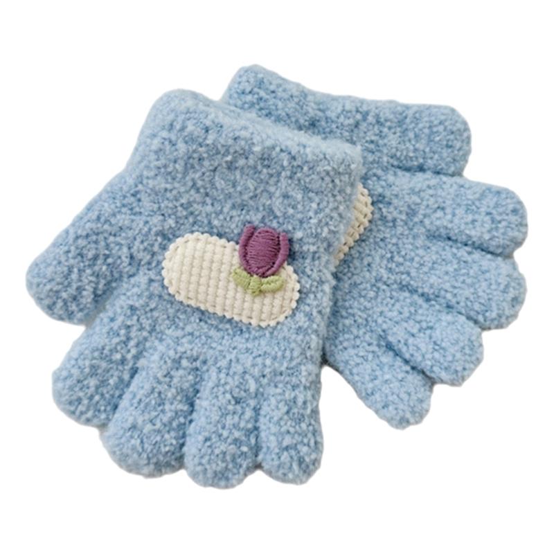 Cosy Winter Gloves for Kids Ages 1 To 3 Year Soft and Warm Five Finger Mittens 69HE