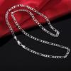 Silver-Plated 4MM Figaro Cuban Chain Necklace