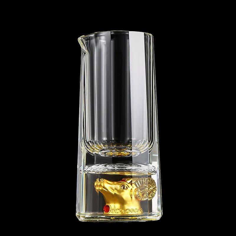 Zodiac Crystal Glass Spirit Glass Wine Dispenser 12 Small Wine Glasses Household Party One Cup Simple