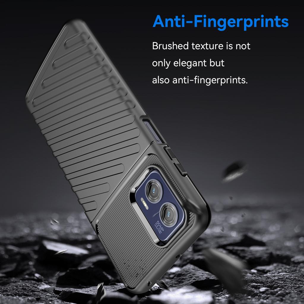 For Motorola Moto G73 5G Thunder Series Shockproof TPU Phone Case Thickened Twill Texture Cell Phone Case