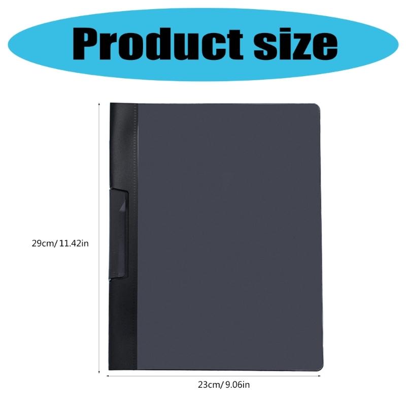 6Pcs File Sleeves Letter Size File Document Folder Filing Folder with Rotating Clamp Presentation Folder Hold 200 Sheets