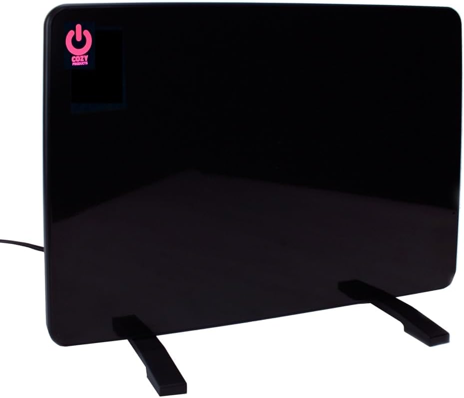 

Portable 200W Space Heater with Thermostat, Cozy Legs, Energy-Efficient, Black, 19 x 13 x 5/8 United States