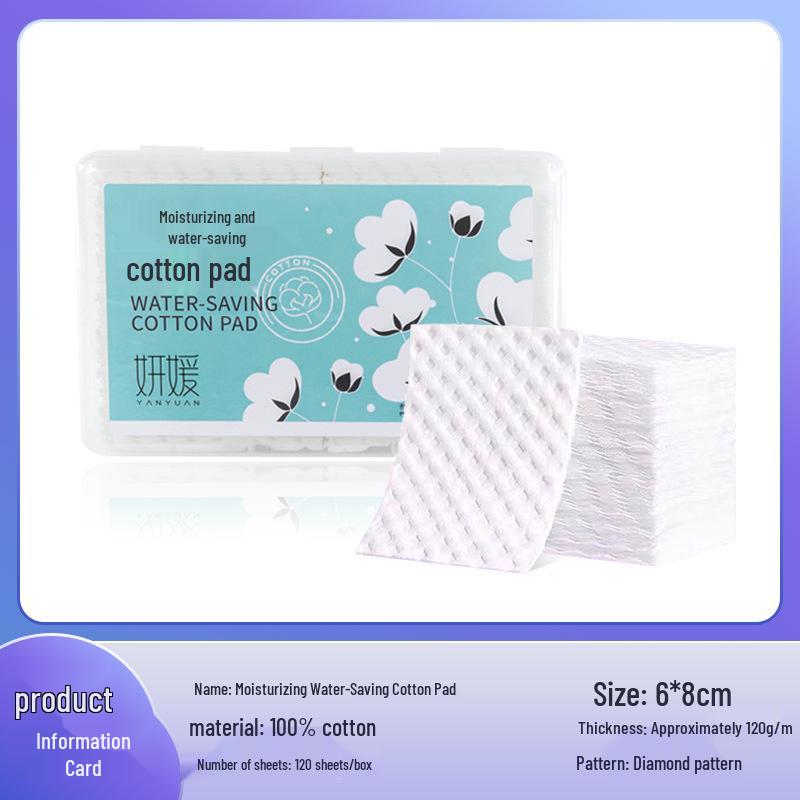 Dual-Effect Thick Cotton Makeup Remover Pads - Disposable 3-Layer Wet Compress Cotton Pads