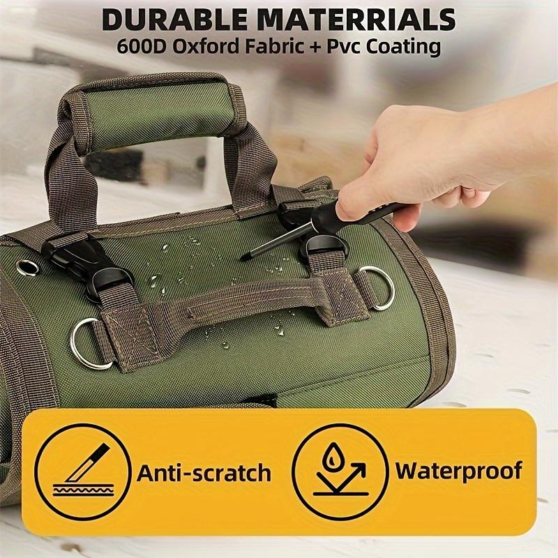 Tool bag, roll up, heavy duty tool organizer for men and women, portable tool organizer mini portable bag for electricians and mechanics.