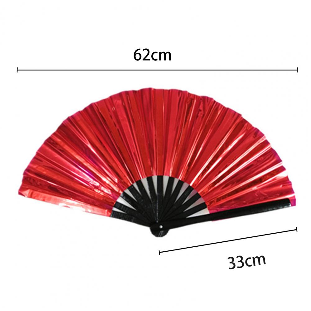 Folding Fan 13 Ribs Burr Free Brilliant Color Transparent Handheld Fan 13 Inch Large Shining Rave Hand Fan Performance Prop