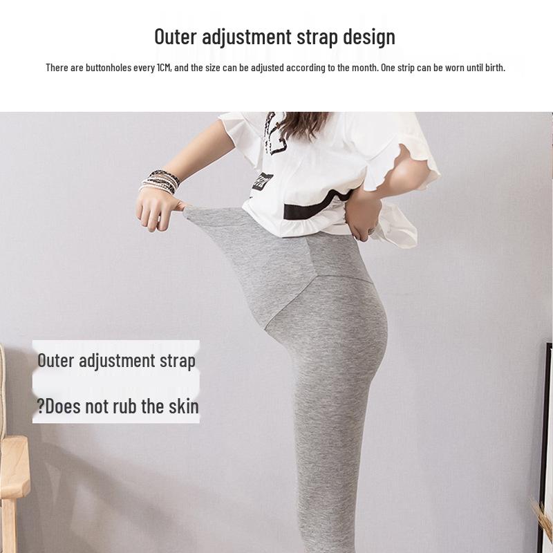 Pantalones Cortos Ajustables de Maternidad de Modal de Cintura Alta: Leggings cómodos de siete puntos para el verano