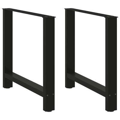 vidaXL Esstischbeine Schwarz 2 Stk. 80x(72-73) Cm Stahl
