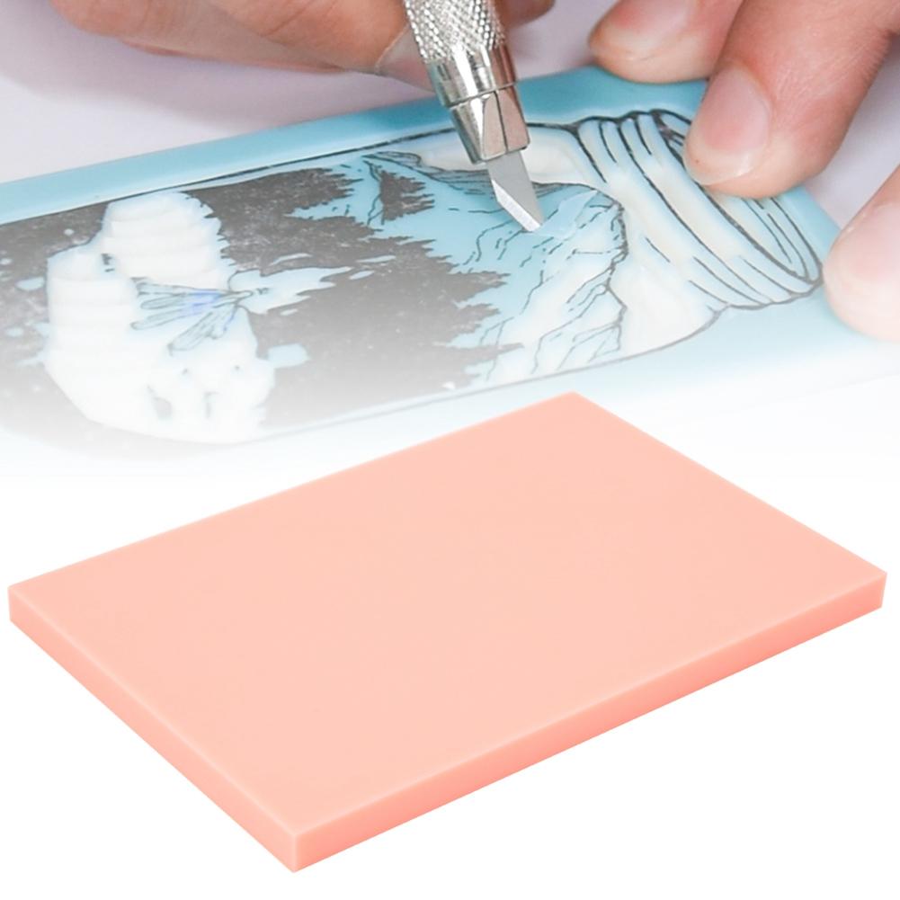 Rubber Stamp Carving Block Manual DIY Eraser Block for Rubber Stamping Carving 15 x 10 x 0.8cmPeach