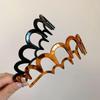 Brown Resin Wave Toothed Headband for Women Girls High Skull Top Korean Zigzag Hair Comb Notched Hairband Hair Accessories