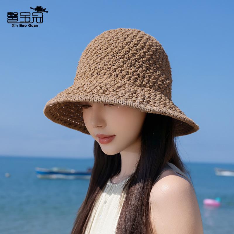 Summer sunscreen hat women's outdoor leisure bucket hat showing face small sunshade bucket hat travel versatile breathable basin hat