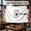 Custom Name Flannel Throw Blanket Germany National Football Team Pattern Warm Home Decoration