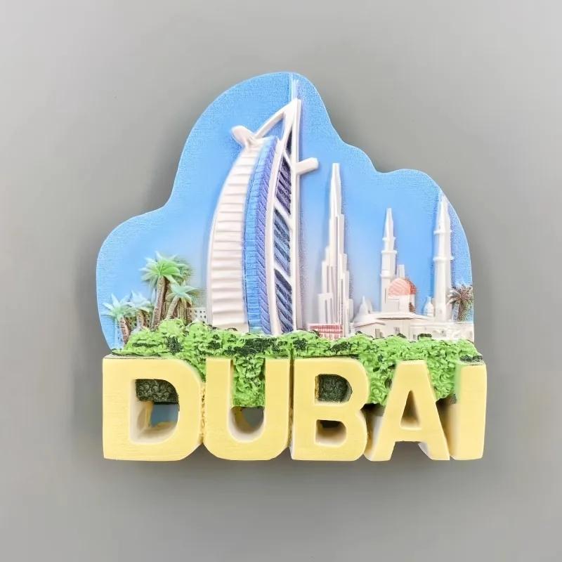 Dubai Refrigerator Stickers The United Arab Emirates Travel Souvenirs Burj Al Arab Burj Khalifa Tower Fridge Magnets Gifts