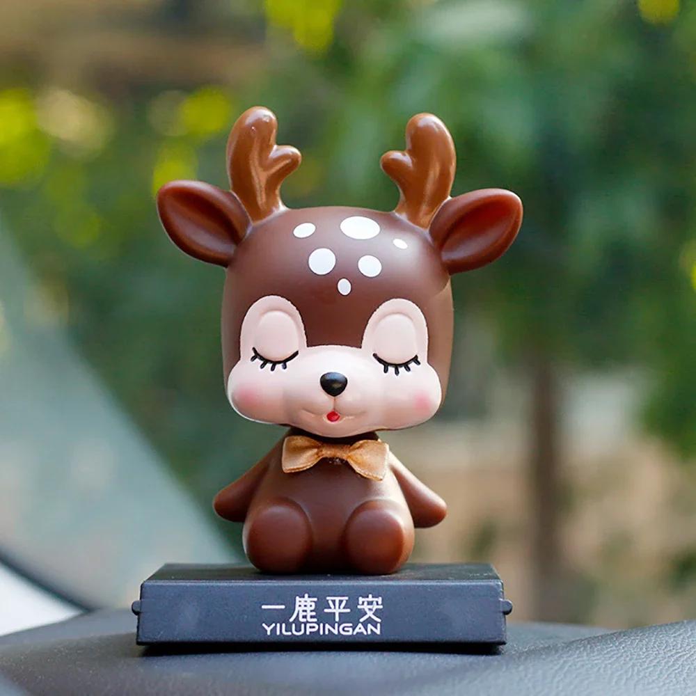 Phone Holder Cute Shaking Head Deer Doll Bracket Decoration Automobile Dashboard Lovely Bobblehead Toy Auto Interior Accessories