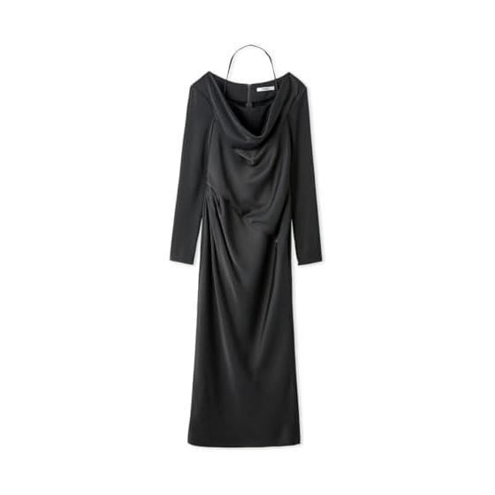 SNIDEL Drape Back Satin Long Dress SWFO255081 Women s
