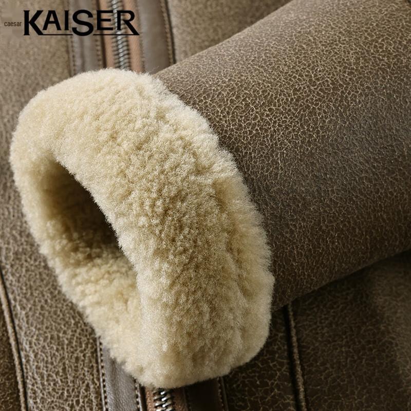 KAISER Men's Genuine Sheepskin Leather Jacket