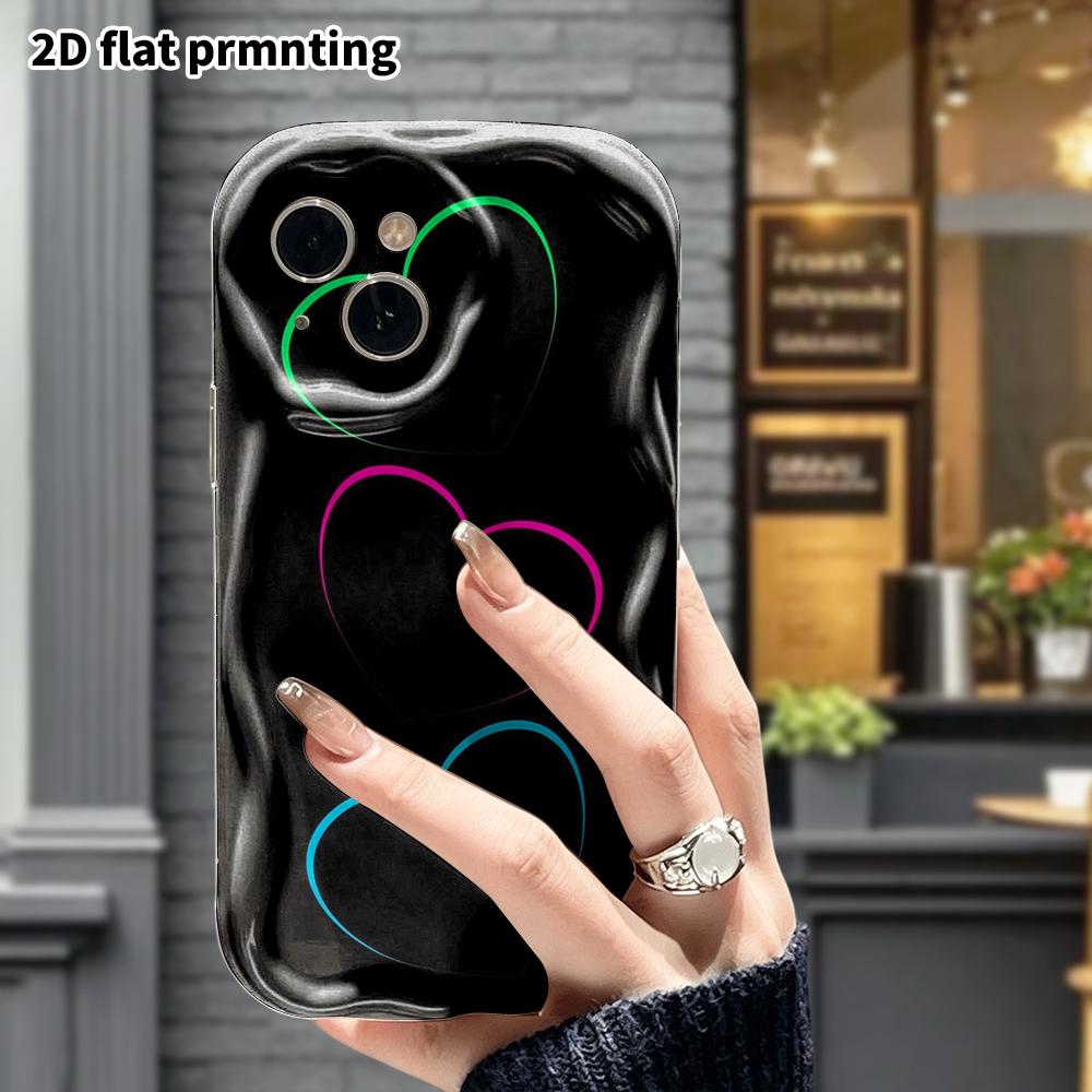 Phone Case: 2D flat, fits iPhone 18, 17, 16, 15, 14, 13, 12 Pro protective case, neon three colors, perfect Christmas and Halloween holiday gift
