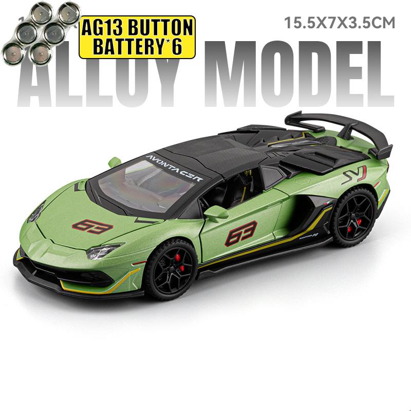 1:32 Aventador SVJ63 Super Sports Car Alloy Metal Diecast Model Car High Simulation Collectible Miniatures Home Decoration Gifts