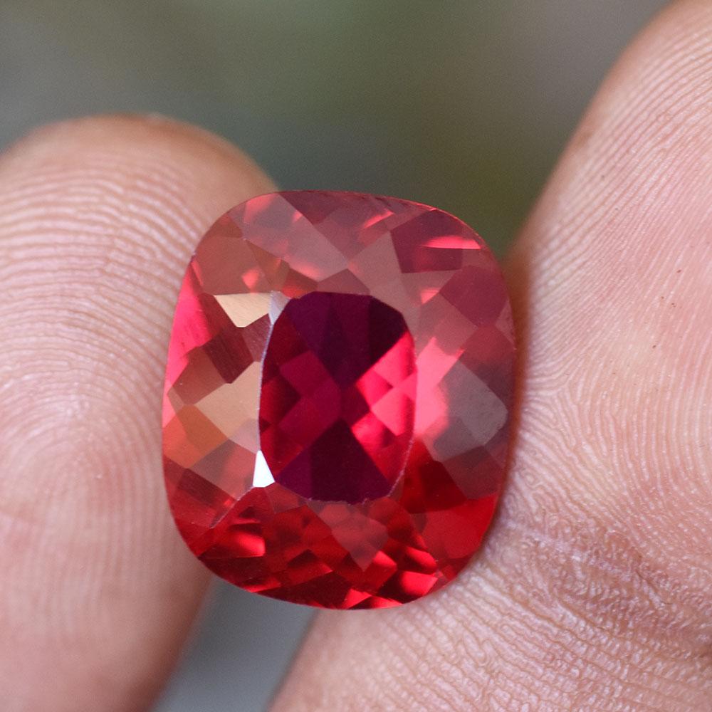 RARE Natural Red Ruby 11 Ct Cushion Shape CERTIFIED Loose Gemstone For Her/Him