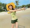 Vibrant Sexy Women Print Bra Tank Tops And Beach Sport Shorts Swimsuit Set