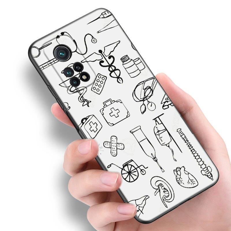 Krankenschwester Medizinisch Medizin Gesundheit Herz Handyhülle Für Xiaomi Mi 10T 11i 11T Note 10 11 Lite NE F1 POCO F3 M3 X3 GT NFC M4 X4 Pro 5G