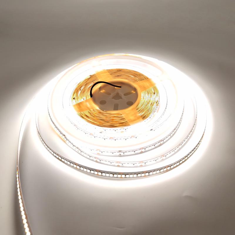 High CRI 12V/24V 2835 LED Strip Lights, 180 Bright LEDs, Electroplated Board, Self-Adhesive Back, Soft Linear Lighting