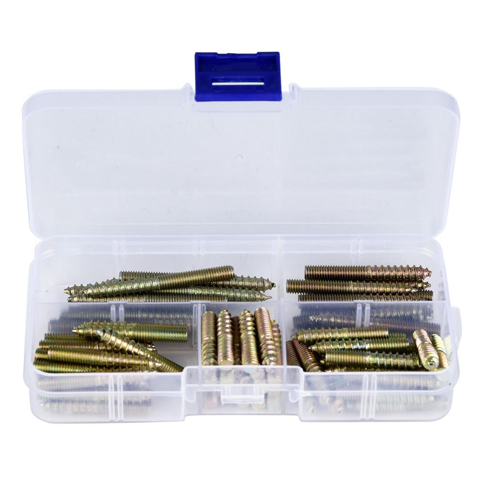 

80pcs M5 Dowel Screw Woodworking Furniture Connector Double Ended Screw Hanger Bolt