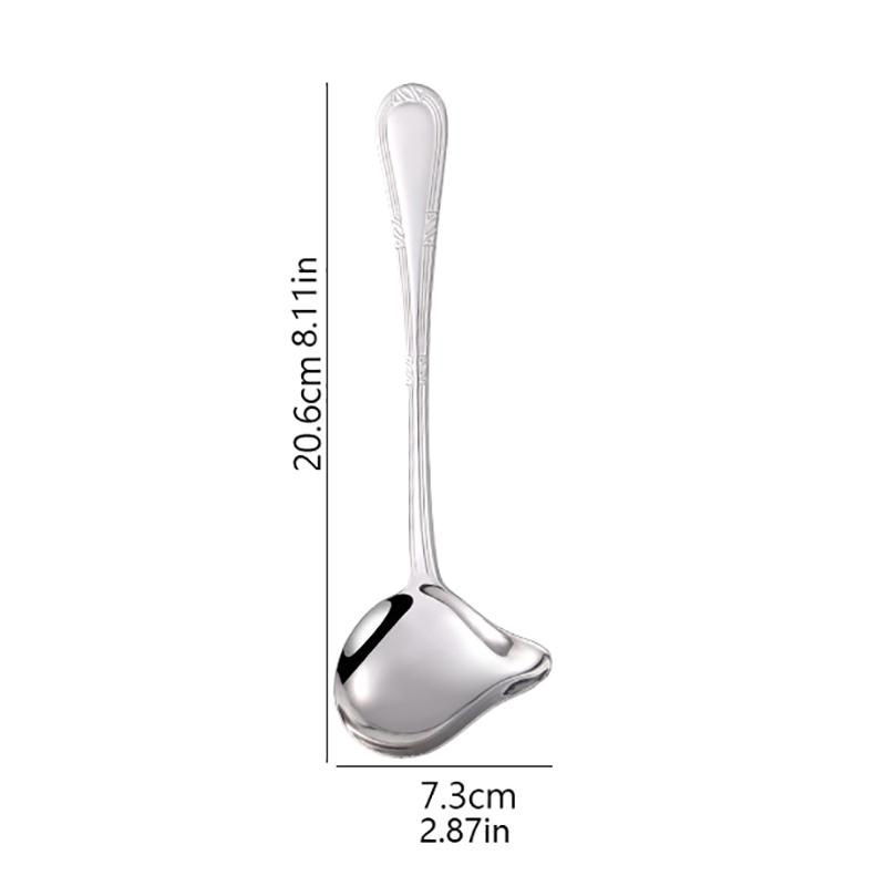 1Pc Stainless Steel Long Handle Sauce Serving Spoons For Soup Ladle With Spout Duck Mouth Shaped Spoon Soup Sauce Tablespoon