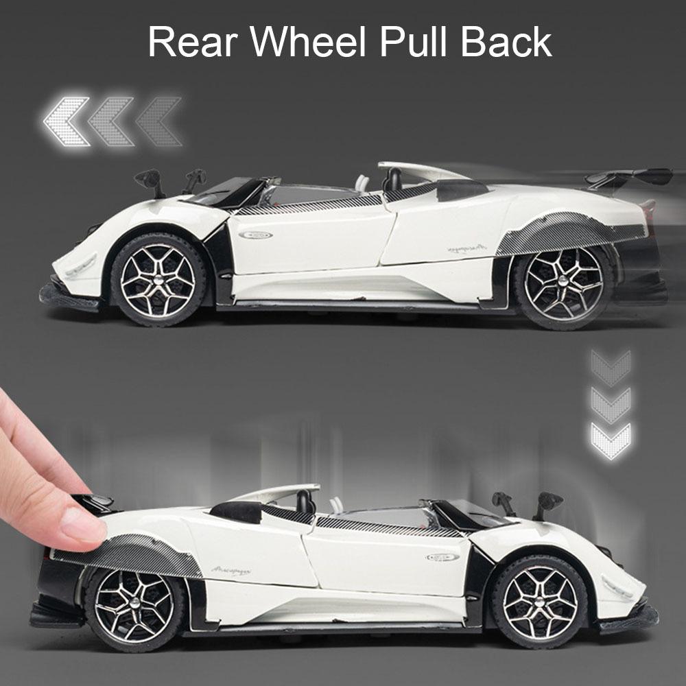1:32 Pagani Zonda Hp R Miniature Car Diecast Alloy Model Toys Doors Opened Rubber Tire With Pull Back Vehices Collecting Hobbies