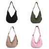 Female Corduroy Tote Bag Large Capacity For Daily Casual Use With Zipper Closure