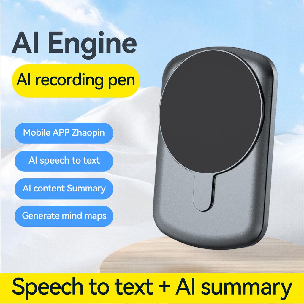 AI Voice Recorder 64GB Audio Recorder App Control Intelligent STT Engine Real Time Transcribe and Translate Summarize
