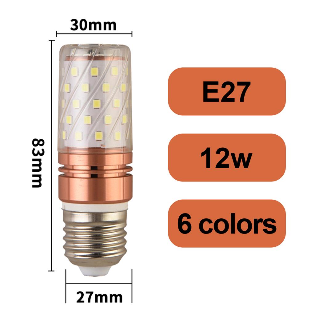 E27 Led Colorful Corn Bulb Lampada Ac220v Light 12w No Flash 2835 SMD 270/beam Super High-power Christmas Party Night Decorative
