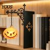 Decorative Book Nook Light Halloween Bookshelf Light, Vintage Metal Shelf Lamp, Battery Powered Dark Academic Room Accessories Warm LED Nightlight for