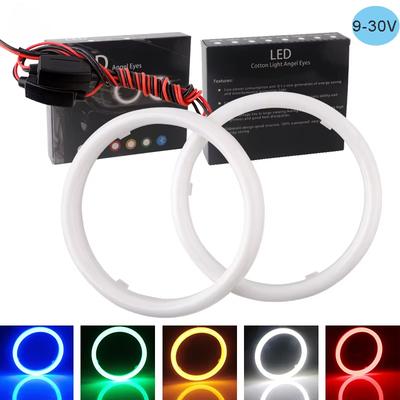 1 Paar COB Angel Eyes 9-30V mit Abdeckung Halo-Ringe Baumwollleuchten für LED Auto Motorrad Scheinwerfer Nebelscheinwerfer 60 70 80 90 100 120MM