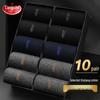 Langsha Men's 10-Pair Antibacterial Mid-Calf Cotton Socks