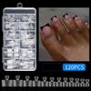 120 Stück/Box Falsche Zehennagelspitzen Mattiert Halb Abdeckung Zehennagel für Pediküre Quadratisch Aufdrücken Zehennägel für Frauen Nagelstudios DIY