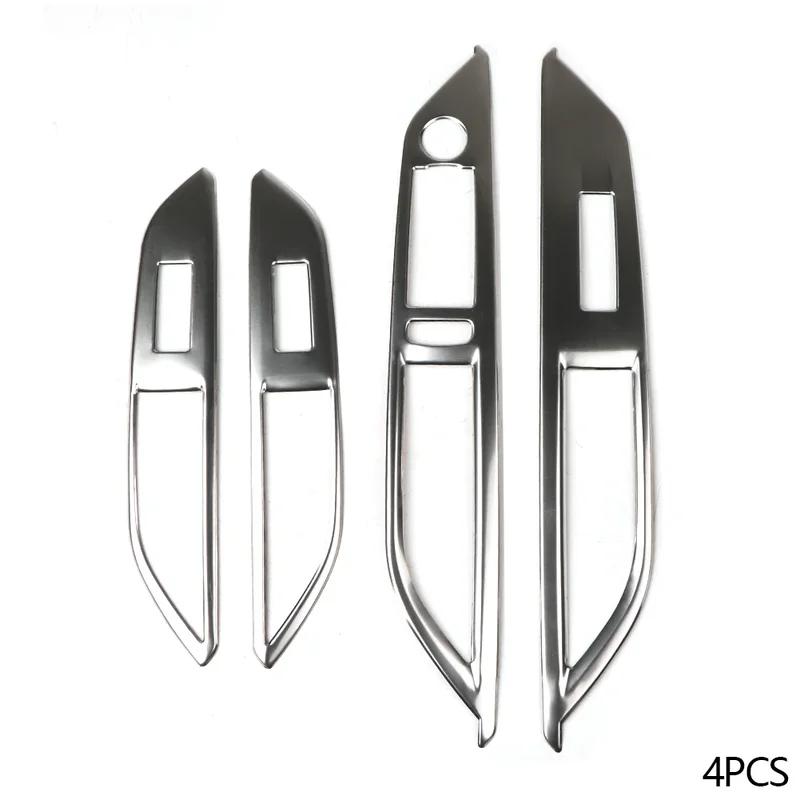 4pcs Stainless Steel Car Window Lift Switch Control Panel Frame Cover Trim for Peugeot 3008 GT 5008 GT 2017 2018 Car Accessories