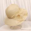Summer New Basin Hat Organza Flower Outdoor Fashion Sunshade Sun Protection Hat Women's Big Edge Breathable Cool Hat Versatile