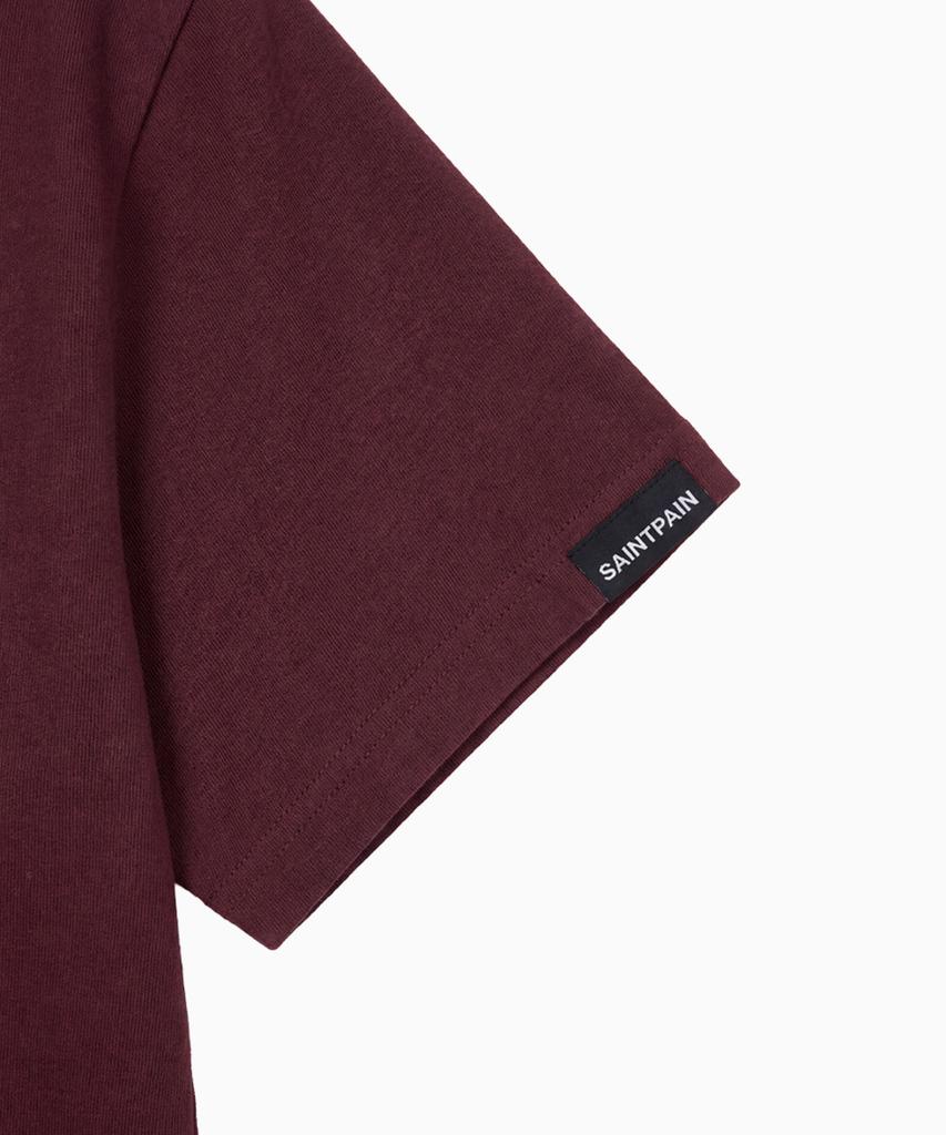 SAINTPAIN Sp Mixed Lettering Short Sleeve T-Shirt Burgundy