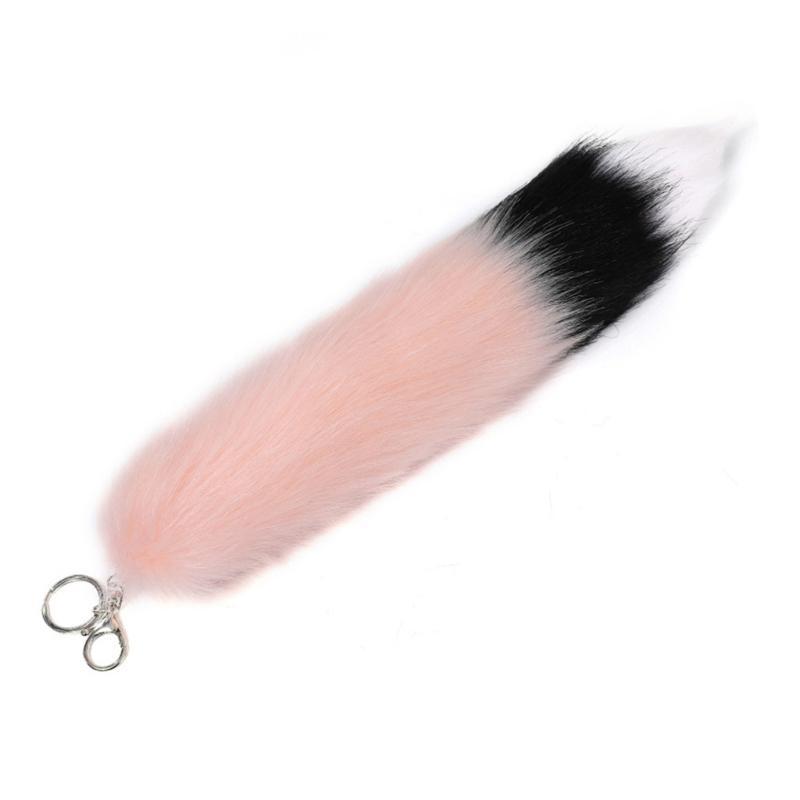 New Fashion Wolf Tail Fur Keychains Unisex Pendant Car Keyring Holder Key Chains Charm Bag Accessories Gifts