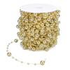 Gold Pearl Beads Chain Silver Faux Pearl Pearl Strand Trim 8+3mm Artificial Pearl Strand Flower Wreath