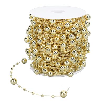 Gold Pearl Beads Chain Silver Faux Pearl Pearl Strand Trim 8+3mm Artificial Pearl Strand Flower Wreath