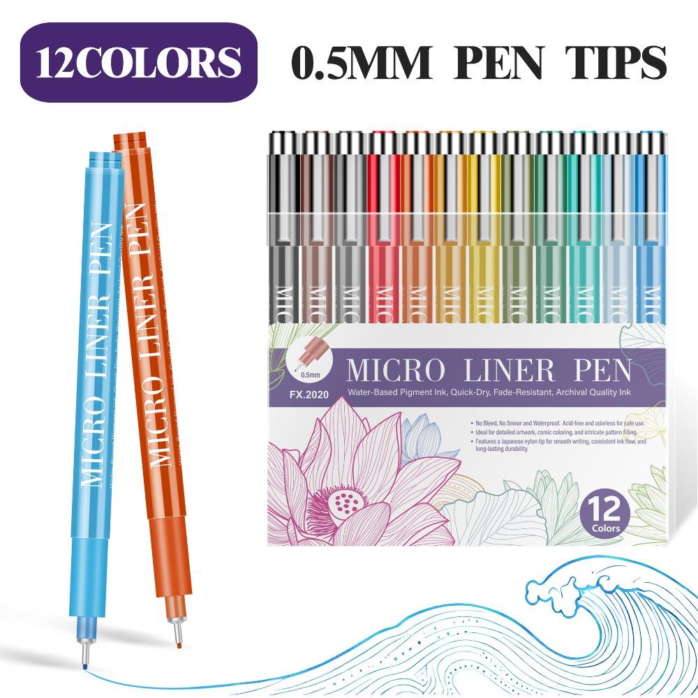 3pcs/Set High Quality Micron Fine Outline Pen Colored Ink Waterproof Drawing Pen Smooth Marker Liner Comic Design