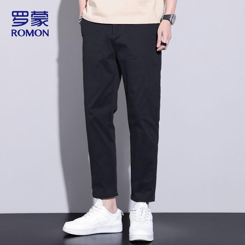 

Romon Men s Slim Fit Business Casual Cropped Pants 33